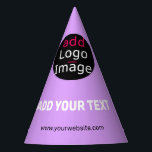 Stylish Professional Funny Custom Business Lilac  Partyhütchen<br><div class="desc">Trendy professional modern customizable design to improve brand awareness,  build a recognizable brand and create something unique. Promotional gift for promotional and marketing purposes. Customizable business design. You can develop your own design and add your text (personal or business),  logo,  image,  colors ... </div>