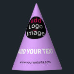 Stylish Professional Funny Custom Business Lilac  Partyhütchen<br><div class="desc">Trendy professional modern customizable design to improve brand awareness,  build a recognizable brand and create something unique. Promotional gift for promotional and marketing purposes. Customizable business design. You can develop your own design and add your text (personal or business),  logo,  image,  colors ... </div>