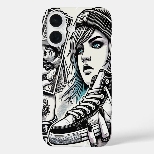 Stylish Punk Girl Case-Mate iPhone Hülle (Rückseite)
