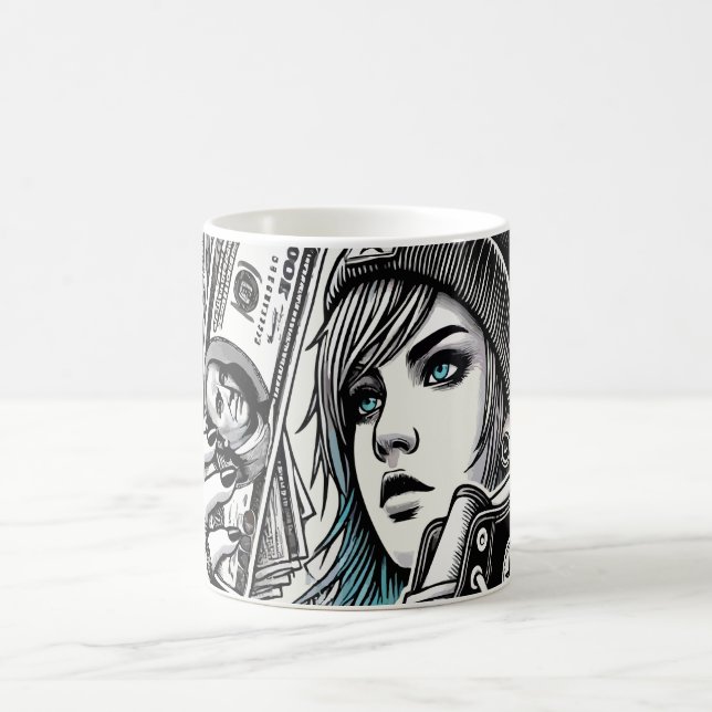 Stylish Punk Girl Kaffeetasse (Mittel)