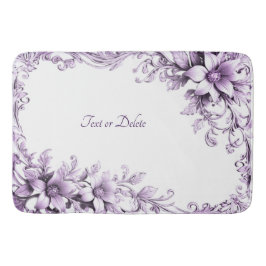 Stylish Purple Flowers Bath Mat Badematte