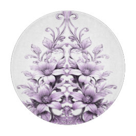 Stylish Purple Flowers Cutting Board Schneidebrett