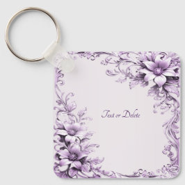Stylish Purple Flowers Keychain Schlüsselanhänger