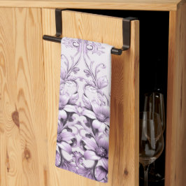 Stylish Purple Flowers Kitchen Towel Geschirrtuch