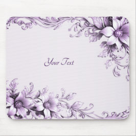 Stylish Purple Flowers Mousepad