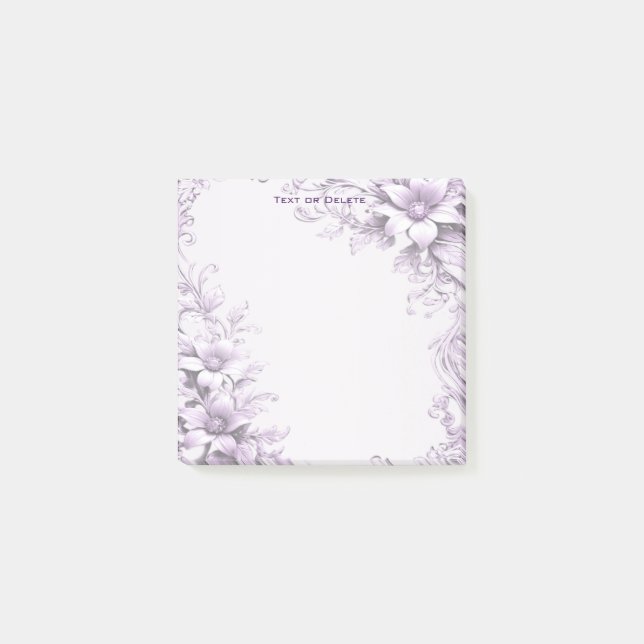 Stylish Purple Flowers Post it Notes Post-it Klebezettel (Vorderseite)