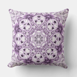 Stylish Purple Flowers Throw Pillow Kissen