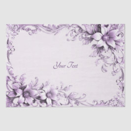Stylish Purple Flowers Tissue Paper Seidenpapier
