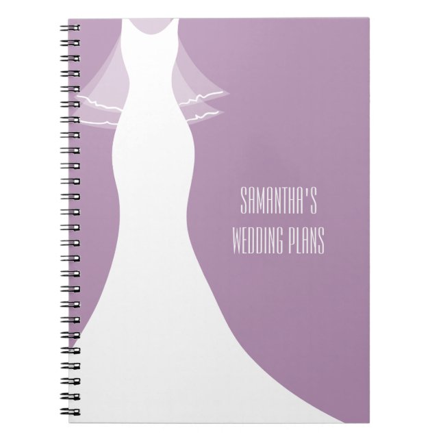 Stylish purple wedding planner organizer notebook notizblock (Vorderseite)