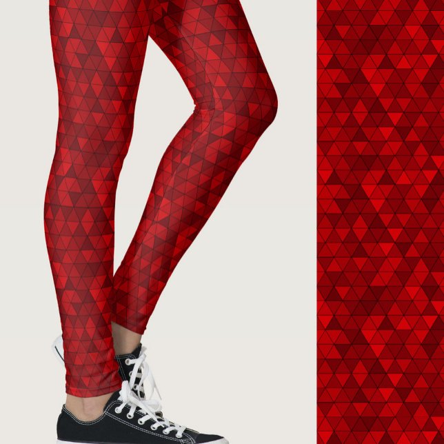 Stylish red geometric modern patterned leggings (Von Creator hochgeladen)