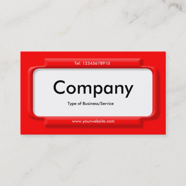 Stylish Red Panel - Red (FF0000) Visitenkarte (Vorderseite)