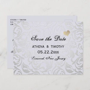 Stylish Regency Era Save the Date Wedding Postcard Ankündigungspostkarte