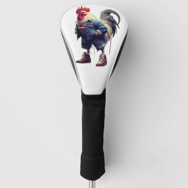 Stylish Rooster in Levi’s-Inspired Creative design Golf Headcover (Vorderseite)