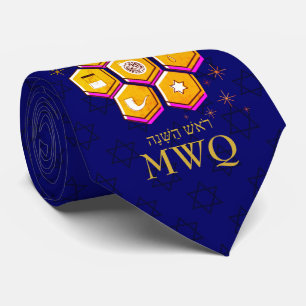 Stylish Rosh Hashanah SHANA TOVA Monogram Krawatte