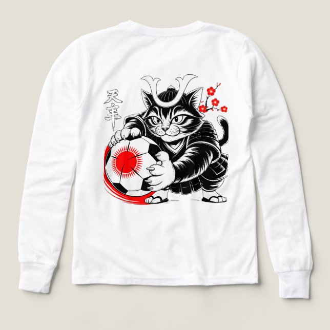 Stylish Samurai Cat Japan Soccer For Football fans (Design Rückseite)