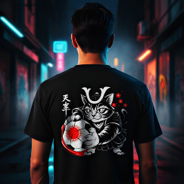 Stylish Samurai-Katze Japan Fußball Für japanische T-Shirt