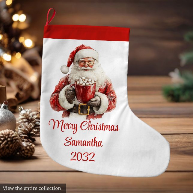 Stylish Santa Claus Editable Christmas Stocking Großer Weihnachtsstrumpf (Stylish Santa Claus Editable Christmas Stocking

)