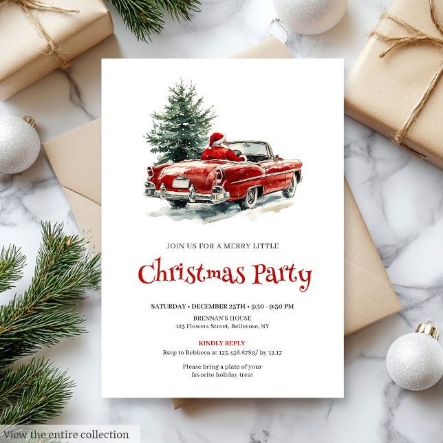Stylish Santa Pine Wreath Office Party Invitation Einladung (Stylish Santa Pine Wreath Office Party Invitation

)