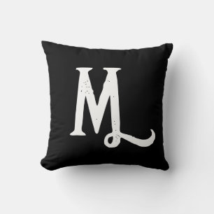 STYLISH SCRIPT MONOGRAM Throw Kissen