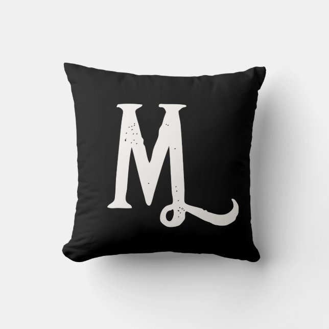 STYLISH SCRIPT MONOGRAM Throw Kissen (Vorderseite)