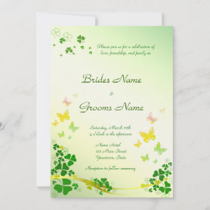 Stylish Shamrock Wedding Invitation Einladung