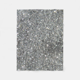Stylish Silver Glitter Glitz Foto Fleecedecke