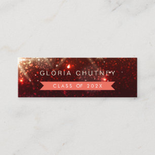 Stylish Sparkles Student Graduation Name Card Telefonnummerkarte