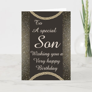 Stylish special son Birthday card Feiertagskarte