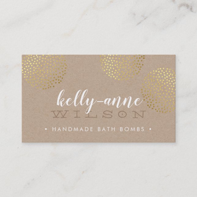 STYLISH SPOTTY SPOT glam gold bath bomkraft Visitenkarte (Vorderseite)
