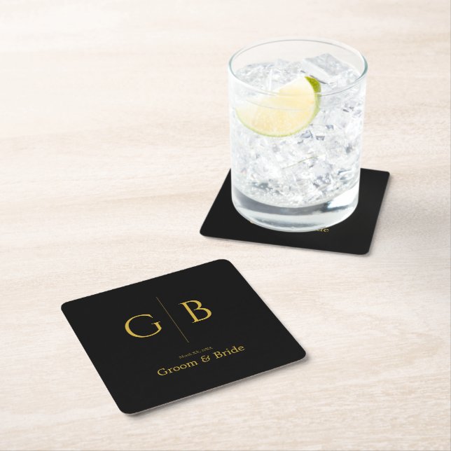 Stylish Square Paper Coasters for Wedding Events Rechteckiger Pappuntersetzer (Vor Ort)