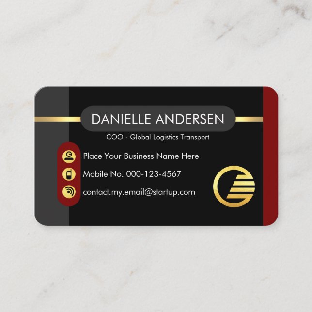 Stylish Startup Global Enterprise COO Visitenkarte (Vorderseite)