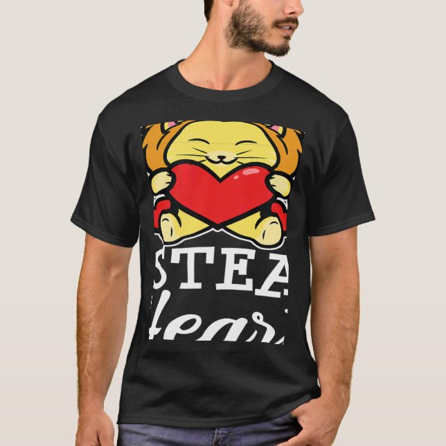 Stylish Statement Lion Heart Valentine's Day Love T-Shirt (Vorderseite)