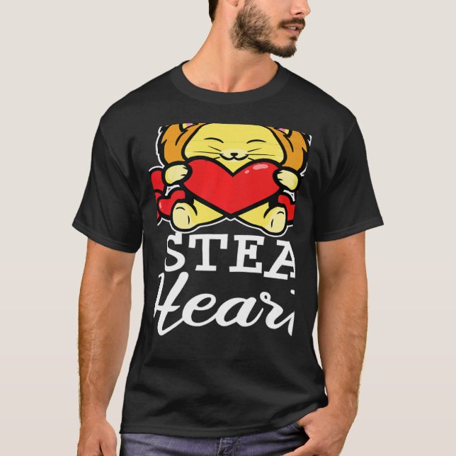Stylish Statement Lion Heart Valentine's Day Love  T-Shirt (Vorderseite)