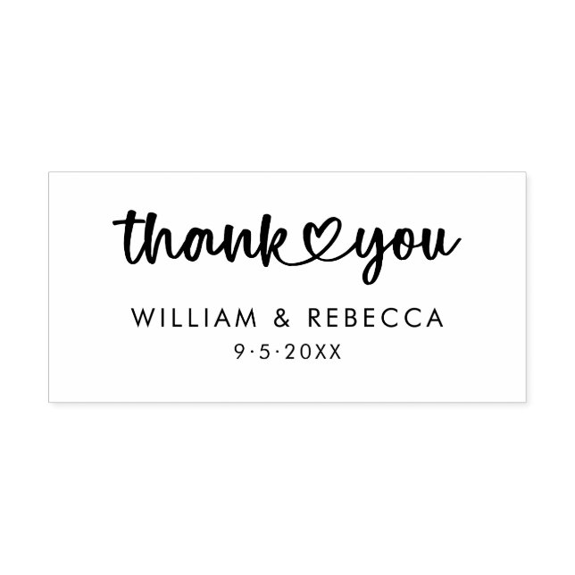  Stylish Thank You Custom Names | Date Script  Gummistempel (Prägung)