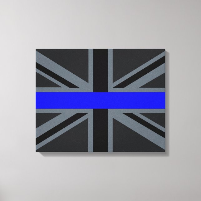 Stylish Thin Blue Line Union Jack Leinwanddruck (Vorderseite)