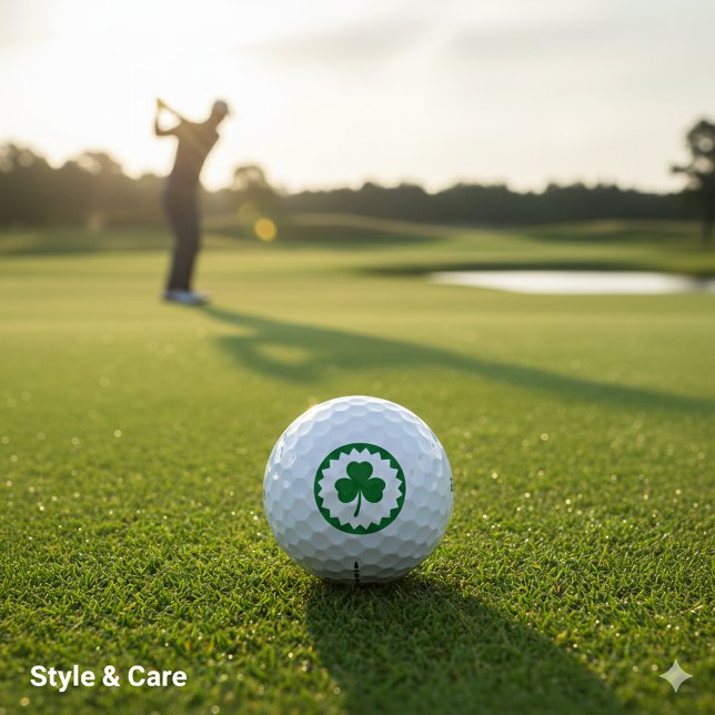 Stylish Three Leaf Clover Design Premium Golfball (Stylish Three Leaf Clover Design Premium Golf Balls)