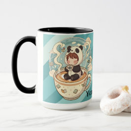 Stylish Two-Tone Panda Coffee Mug Tasse