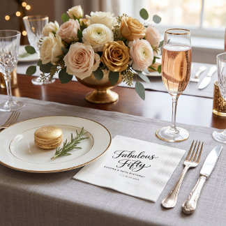  Stylish Typography modern chic black and white Serviette