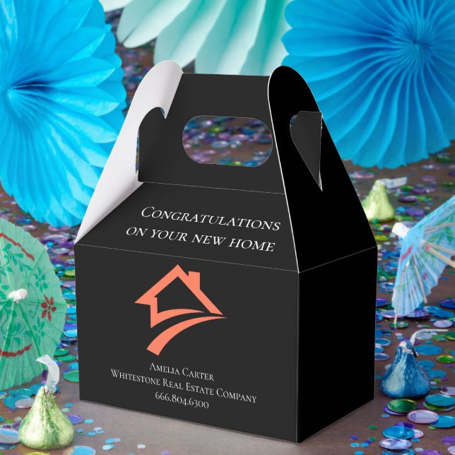 Stylish Unique Black Real Estate Agent Geschenkschachtel (Party)