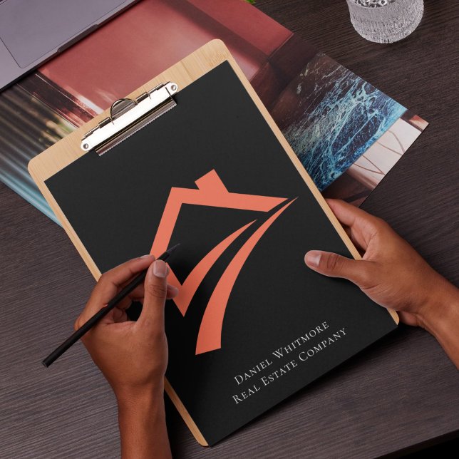 Stylish Unique Black Real Estate Agent Klemmbrett (Stylish Unique Black Real Estate Agent Clipboard)