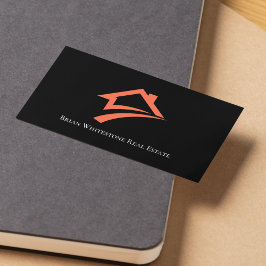Stylish Unique Black Real Estate Agent Visitenkarte