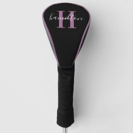 Stylish Violet Lila Monogramm Name Initial Golf Headcover