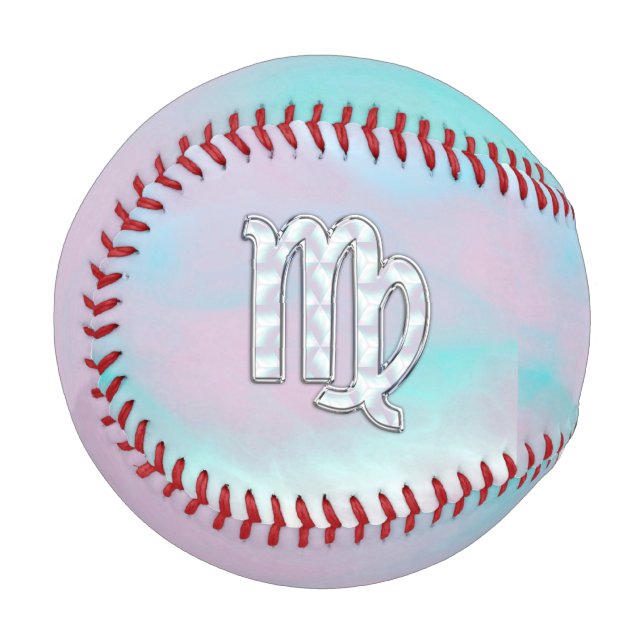 Stylish Virgo Zodiac Sign Nacre Mutter von Pearl Baseball (Vorderseite Links)