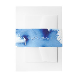 STYLISH WATERCOLOR chic dunkelblau Einladungsbanderole