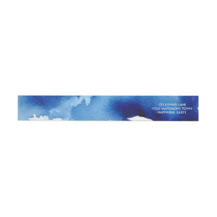 STYLISH WATERCOLOR schicke dunkelmarineblaue Adres