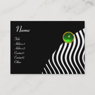 STYLISH WAVES MONOGRAM , schwarz-weiß grün Visitenkarte