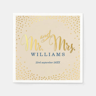 STYLISH WEDDING Mini Konfetti Goldmedaille Elfenbe Serviette