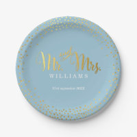 STYLISH WEDDTABLE mini Konfetti Gold blau