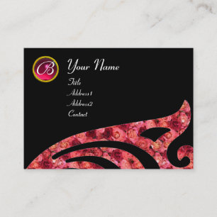 STYLISH WING 2 MONOGRAM, RED RUBY, Fuchsia pink, Visitenkarte