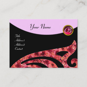 STYLISH WING 2 MONOGRAM, RED RUBY, fuchsienrosa Visitenkarte
